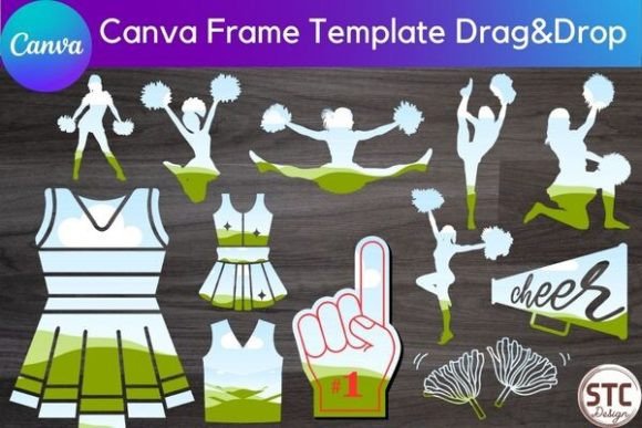 12 Cheerleader Canva Frame Bundle: A Game-Changer for Team Spirit Designs