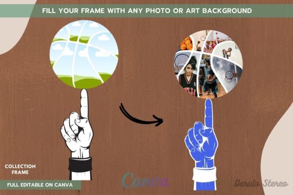 Basketball on the Finger Canva Frame: A Dynamic Design Asset
