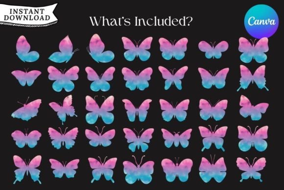 Butterfly Frames Template: 36 Canva Compatible Designs