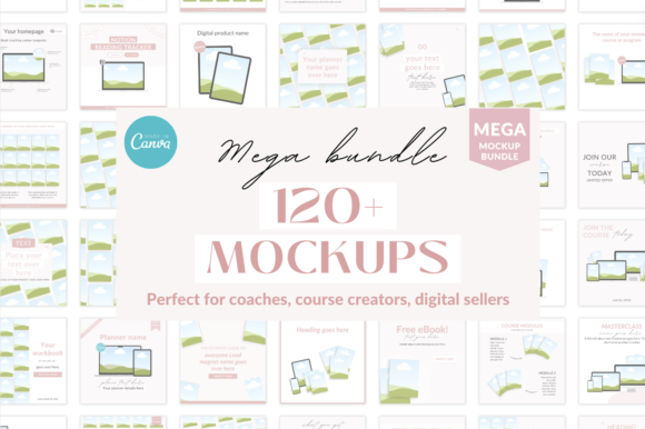 Canva Mockup Template Bundle: Over 120 Digital Mockups