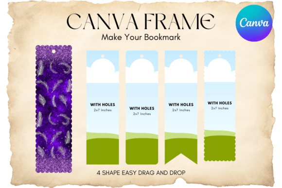 Create Custom Bookmarks: Canva Frame Template Add Photo