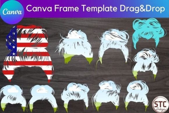 Messy Bun Canva Frame Template Bundle