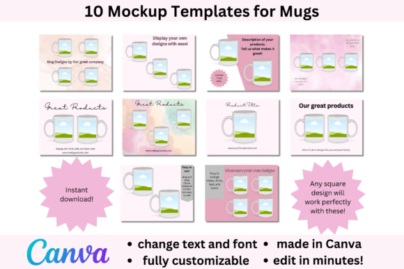 Mug Mockups for Etsy or Websites: Canva Templates