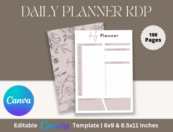 Streamline Your Day with an Editable Canva Daily Planner for KDP