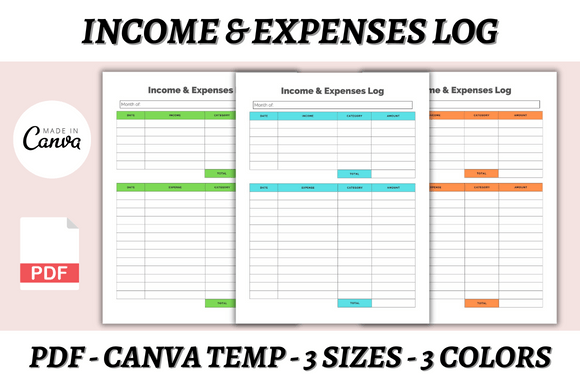 Streamline Your Finances with an Editable Income & Expenses Log