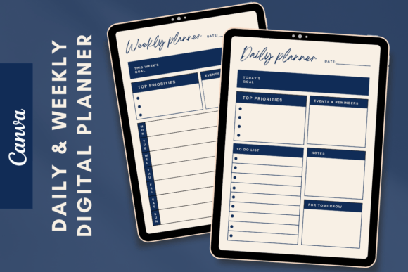 Streamline Your Schedule with a Digital Weekly and Daily Planner Canva