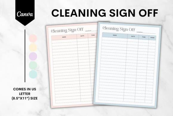 Streamline Your Workflow: The Cleaning Sign off Canva Template 1