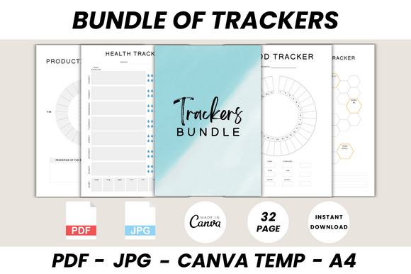 The Ultimate Trackers Bundle Canva Template: Your All-in-One Organizational Toolkit