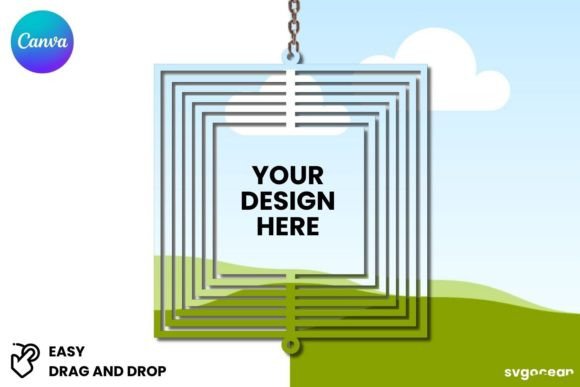Unleash Dynamic Branding with Square Wind Spinner Canva Mockup